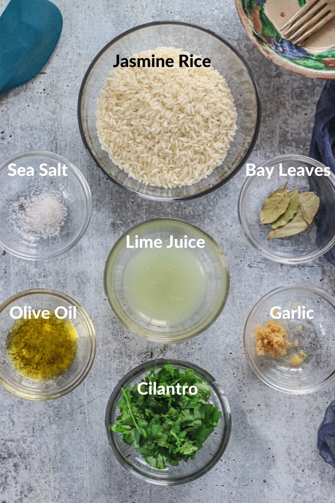 ingredients for cilantro lime rice