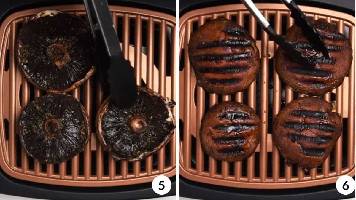 steps 5 and 6 for grilled Portobello mushroom burger