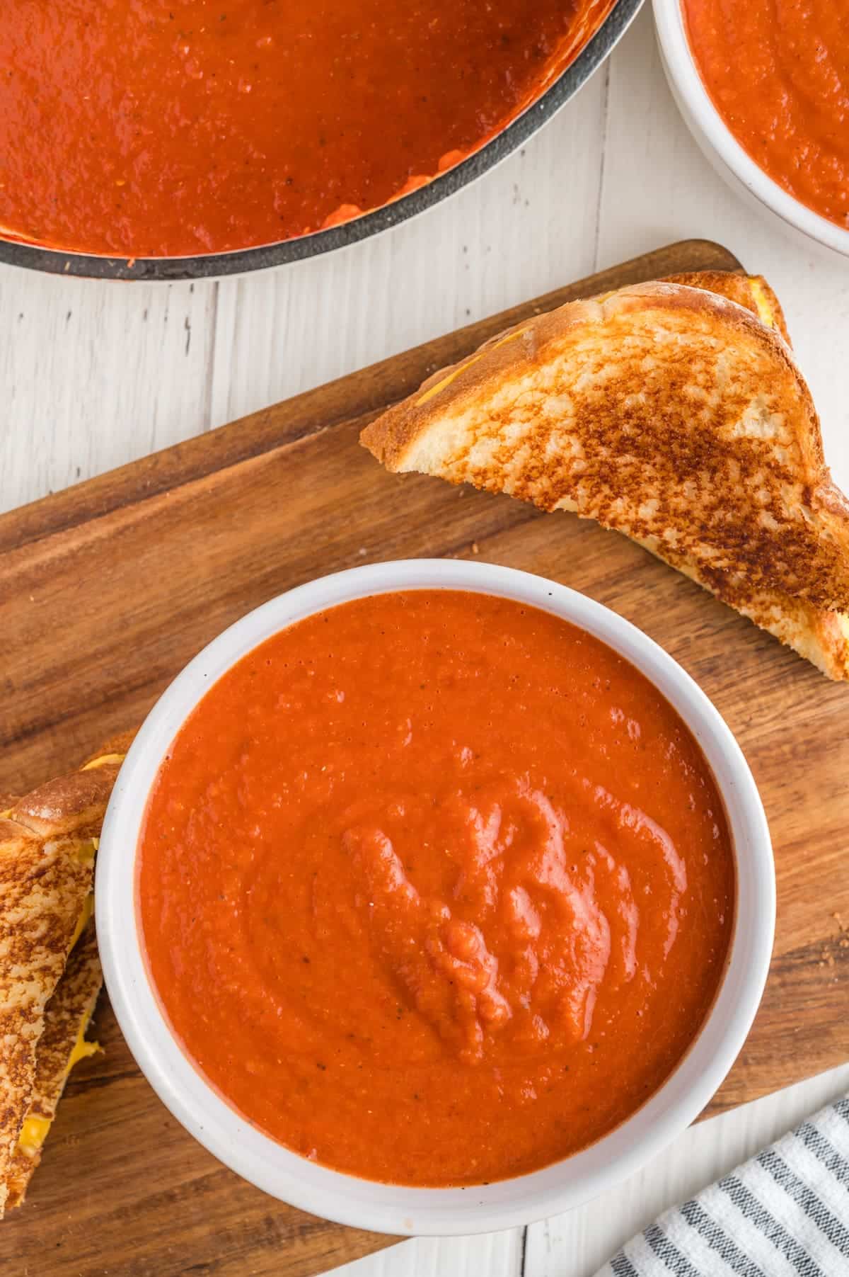 overhead shot of vegan tomato bisque